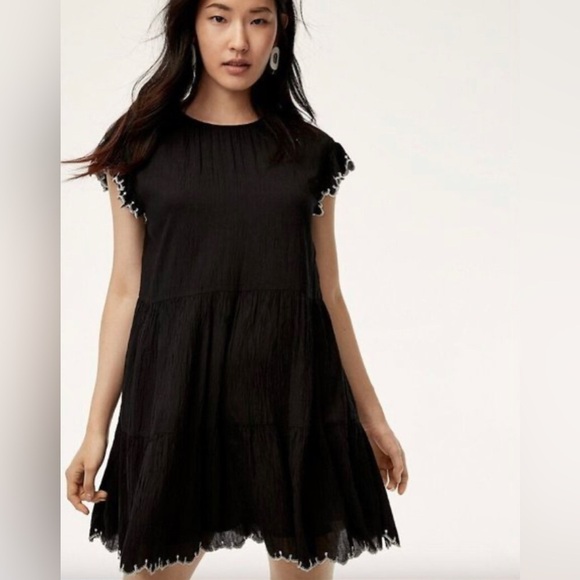 SOLD Aritzia WILFRED x LA BOHÈME Sidonie Dress Black with White Trim Size XS - Picture 10 of 10